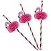 LIGONG Pack of 12 Flamingo Honeycomb Straws for Hawaiian Luau/Birthday/Weddings/Pool Cocktail Party Supplies Tropical Drinks Decorations,ROSE