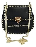 VALENTINO ARMANI Italian Fashion Designer. Luxury Brand. Shoulder Crossbody Calf Leather Handbag
