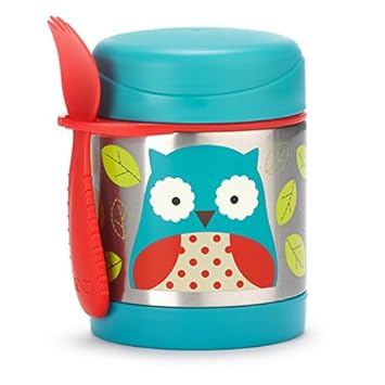 Skip Hop Baby Zoo Little Kid and Toddler Insulated Food Jar and Spork Set, Multi, Otis Owl