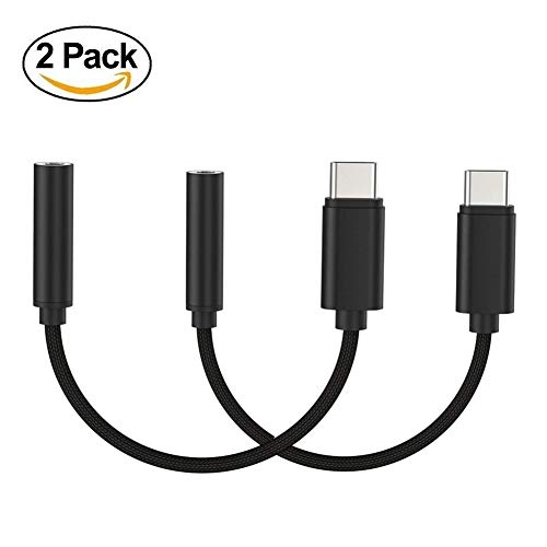 AD ADTRIP USB C 3.5mm Adapter Type C Audio Jack Adapter USB C to Headphone Jack Compatible with Huawei P20 Pro/Mate 10 Pro/Mate 20 Pro, Motorola Moto Z/Z Force, OnePlus 6T, Xiaomi Mi 8/Mix 2 [2 Pack]