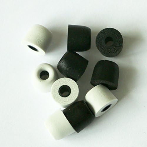 Earphone Tips, Fixed Star Replacement Earbud Tip Cover Cap Memory Foam Eartips Premium Noise-isolating for Headphones with 4.5mm-5.5mm Tip (5 Pairs Grey and Black)