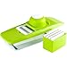 Mandoline Slicer Spiralizer Vegetable Cutter Grater Chopper Julienne Slicer-5 Interchangeable Stainless Steel Blades with Hand Protector, Food Storage Container - For Cucumber, carrot, potato etc …