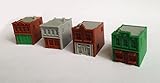 Outland Models Train Railway Shop / Store Building x4 (Style A) Z Scale 1:220