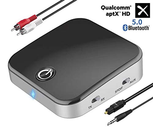 Baile Bluetooth Receiver and Transmitter 2 in 1 aptX Low Latency Dual Stream HD Audio Transmitter for TV Home Stereo System