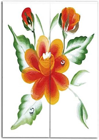 Amazon 印刷者 可愛い のれん 七福 赤 暖簾 幅85cm 丈150cm ポリエステル 室内インテリア 開運のれん半遮光 おしゃれ 天然素材 動物 緑の葉と水仙の水彩画かわいいaquarelleフローラブーケ オレンジグリーン のれん オンライン通販