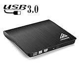 External DVD CD Drive, AIZUSOX USB 3.0 Portable CD DVD +/-RW Burner Drive Writer Player for Laptop Desktop PC Win 10/8/7/XP Linux Mac OS (Black)