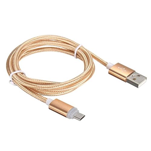 Sinfu 1M/3.3FT LED Light Charger Cable Charge Android and Windows Smart Phones Braided Cable (B)