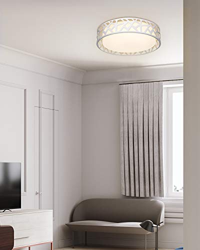 Flush Mount Light Fixture, VICNIE 12 inch 15W 1100 Lumens LED Ceiling Lights, Dimmable 3000K Warm White, ETL Listed for Kitchen, Hallway, Bedroom, Stairways (Metal Body and Acrylic Shade)