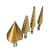 DRILLPRO 4Pcs HSS Titanium Coated Step Drill Bits Set Total 38 Sizes SAE Size Bits