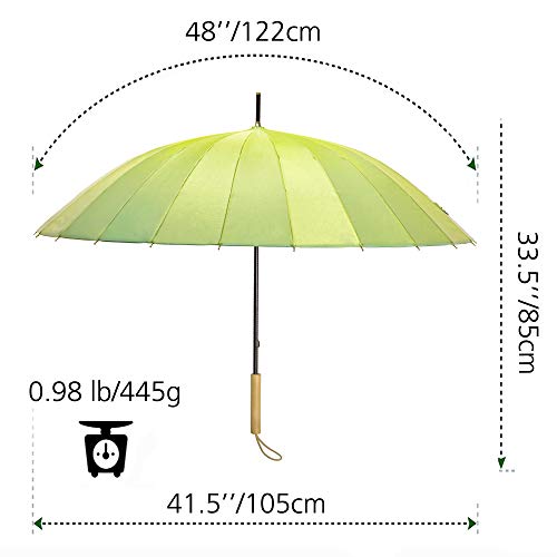 Kung Fu Smith Vintage Parasol Rain Umbrella - Wooden Handle Windproof - Thumbnail 6