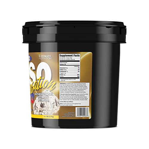 Ultimate Nutrition ISO Sensation 93 100% Whey Protein Isolate Powder with 30 Grams of Protein - Low Carb, Keto Friendly, Cookies N Cream, 5 Pounds