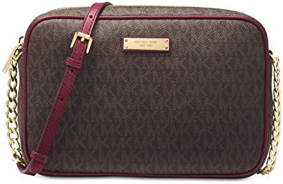 MICHAEL Michael Kors Jet Set Signature Cross-Body Bag (Signature Brown/Mulberry)