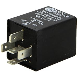 HELLA 4DN 009 492-101 Knipperlichtautomaat, pinkdoos – 12V – 5-polig – Gestekt – LED – Met houder