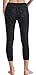 Oalka Women's Yoga Capris Running Pants Workout Leggings Dye-Black XL