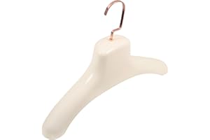 Beavorty Heavy Duty Wide Shoulder Plastic Coat Hanger Beige for Women, Convenient Non-Slip Organizer for Fur