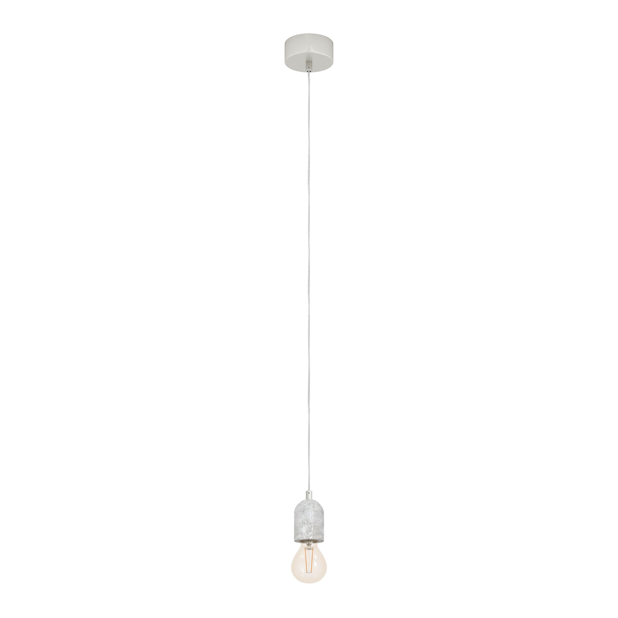 Eglo Pendant Light Silvares, 1-Light Cord Pendant Vintage Industrial Hanging Lamp, Steel and Concrete Grey Ceiling Lamp, Dining Table Light, Living Room Hanging Lamp with E27 Socket