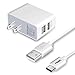 Microsoft Lumia 950 XL Charger 2.1Amp 2-Port Adapter for Travel Home Wall with 3 feet USB Type C to Type A 2.0 Charging Cable Cord