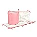 Gold Confetti Dot and Coral Pink Baby Crib Bumper by The Peanut Shell