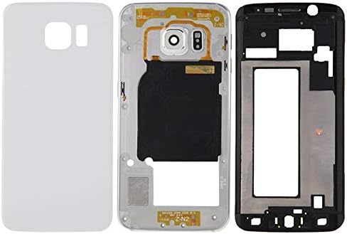 Nice Full Housing Cover (Front Housing LCD Frame Bezel Plate + Back Plate Housing Camera Lens Panel + Battery Back Cover) for Galaxy S6 Edge / G925(Gold) Tallq (Color : White)