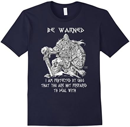 Mens Be warned i am protected by gods - Viking t-shirt 3XL Navy