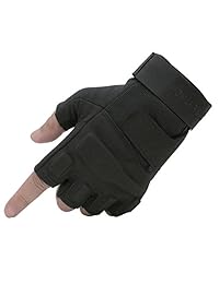 Seibertron S.O.L.A.G Special Ops Operations Guantes de asalto con media luz de dedo, tácticos, sin dedos, color negro, para adultos y jóvenes