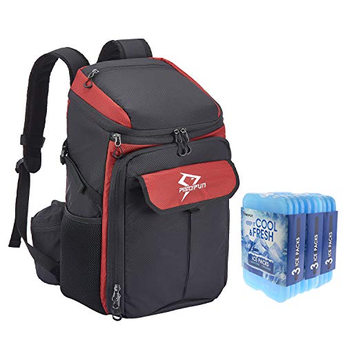 Piscifun Cooler Backpack with 9 Pack Cool Coolers, Large Insulated