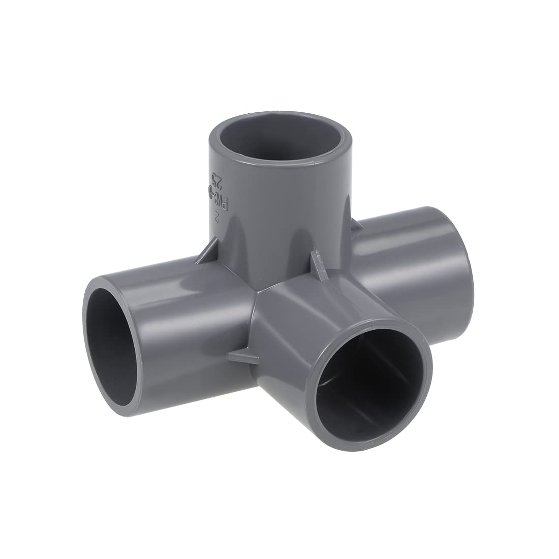 sourcing map 4-Way Elbow Metric PVC Pipe Fitting Furniture Grade 25mm Size Tee Corner Fittings Gray 5Pcs