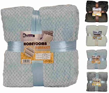 rejuvopedic Honeycomb Blanket Sofa Fleece Throwover Throw Settees / 150x200cms / Duck Egg