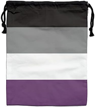 Asexuality Pride Flag Drawstring Tote Sack Lightweight Yoga Sport Storage Use