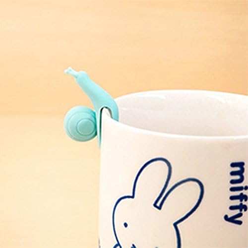 Silicon Tea Bag Hooks,Tea Bag Holder Tea Infusers Tea Bag Clip Cute Snail Shape (blue)