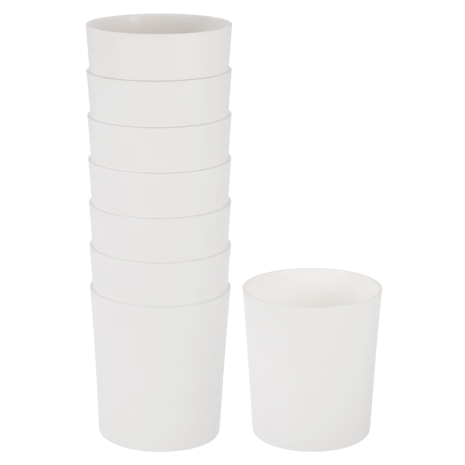 M METERXITY 8-Pack Plastic Plant Pots, 4 Inch Plastic Planters Round Flower Planter Containers Flower Pots for Indoor/Outdoor/Garden, Plant Holder [White]