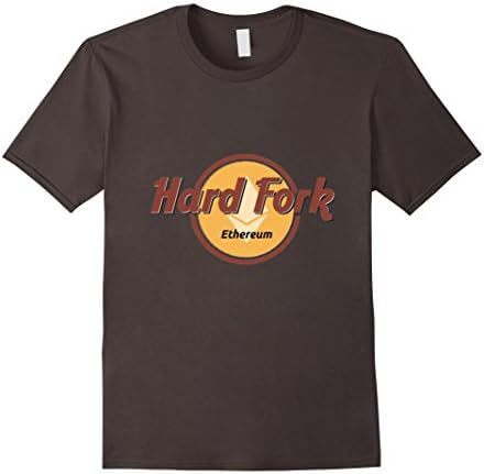 Mens Ethereum ETH Hard Fork Cafe T-Shirt Large Asphalt