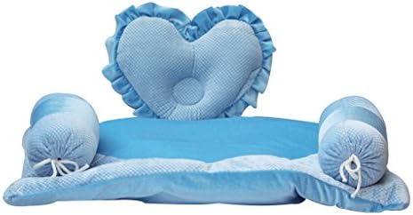 Safe N Cute Baby Emboss Velvet Full Sleeping Set With Dil Pillow (Sky Blue) Age( 0 - 6 Months)