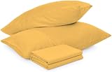 DN Pillow Cases 2 Pack Ochre 50x75cm Envelope Closure 100% Microfibre