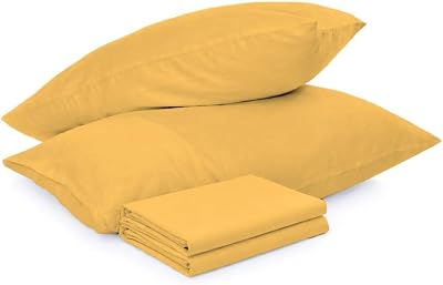 DN Pillow Cases 2 Pack Ochre 50x75cm Envelope Closure 100% Microfibre