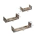 Chiaravita Vintage Rustic Torched Wood Hanging Wall Mount Floating Shelves – 3 Piece Farmhouse White Washed Home Decor Shelf for Kitchen, Bedrooms, or Bathroom