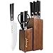 Knife Set, Emojoy Kitchen Knife Set with Wooden Block, 7-Piece German Stainless Steel Cutlery with Scissors