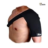 JBM international JBM Elastic Compression Shoulder Brace Support Strap Wrap Belt Band Pads and Sleeves Protector for Men and Women (One Size Fits All, Left)