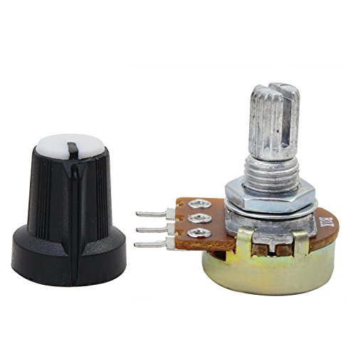 Wimas 45PCS 9 Values Linear Potentiometer 3 Terminal Rotary Potentiometer with Cap Nuts and Washer 1K 5K 10K 20K 50K 100K 250K 500K 1M