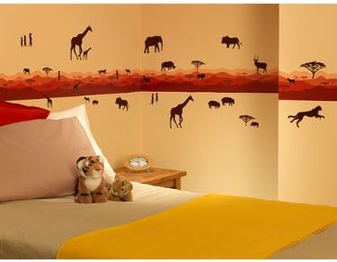 Frise 60 Stickers Decoration Murale Chambre Enfant Jungle Safari Amazon Fr Cuisine Maison
