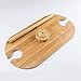 Tovolo Outdoor Wine Holder Bamboo Table, Holds 2 Wine Glasses, Collapsible Table With Ground Stake, Outdoor Wood Table & Wine Glass Holder for Outdoor Entertaining