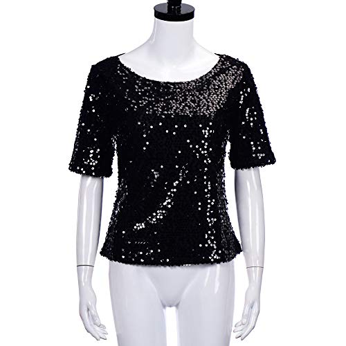 Women Teen Girls 2021 Fashion Sequins Glitter Cocktail Party Tops