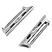 Wearlizer Silver Compatible with Apple Watch Adapters 42mm 44mm Stainless Steel iWatch SE Connectors Clasp, Series 6 5 4 3 3 1 (Easy to Install No Screw or Screwdriver)-Fit Up to 24mm iWatch Bands