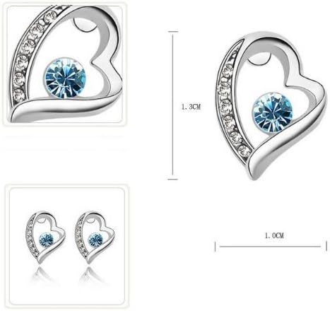 Joyfulshine Womens Crystal Earring Studs 18K Gold Plated Heart Earrings