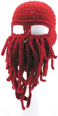 Octopus Winter Warm Knitted Wool Ski Face Mask Knit Beard Squid Beanie Hat Cap