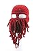 Oidon Octopus Winter Warm Knitted Wool Ski Face Mask Knit Beard Squid Beanie Hat Cap (Wine Red),One Size