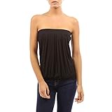Women Strapless Pleated Tube Top Shirt,Sleeveless Stretchy Tunic Shirt for women