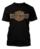 Harley-Davidson Men's Distressed Elongated Bar & Shield Black T-Shirt 30296553