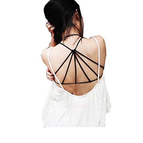 Women girl Strappy Crop Tank Tops Bustier Cutout Padded Bra Cami shirt