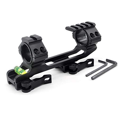 TRIROCK Tactical Cantilever Scope Mount with Picatinny Tops and Bubble Level in 1-Piece 2-Inch Offset QR/QD for Weaver/Picatinny Rails scope ring mount 30mm & 25.4mm (1 inch)
